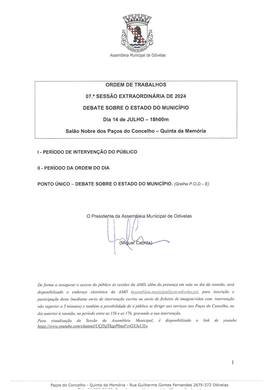 07.ª Sessão Extraordinária 2025 - Debate Estado do Munícipio