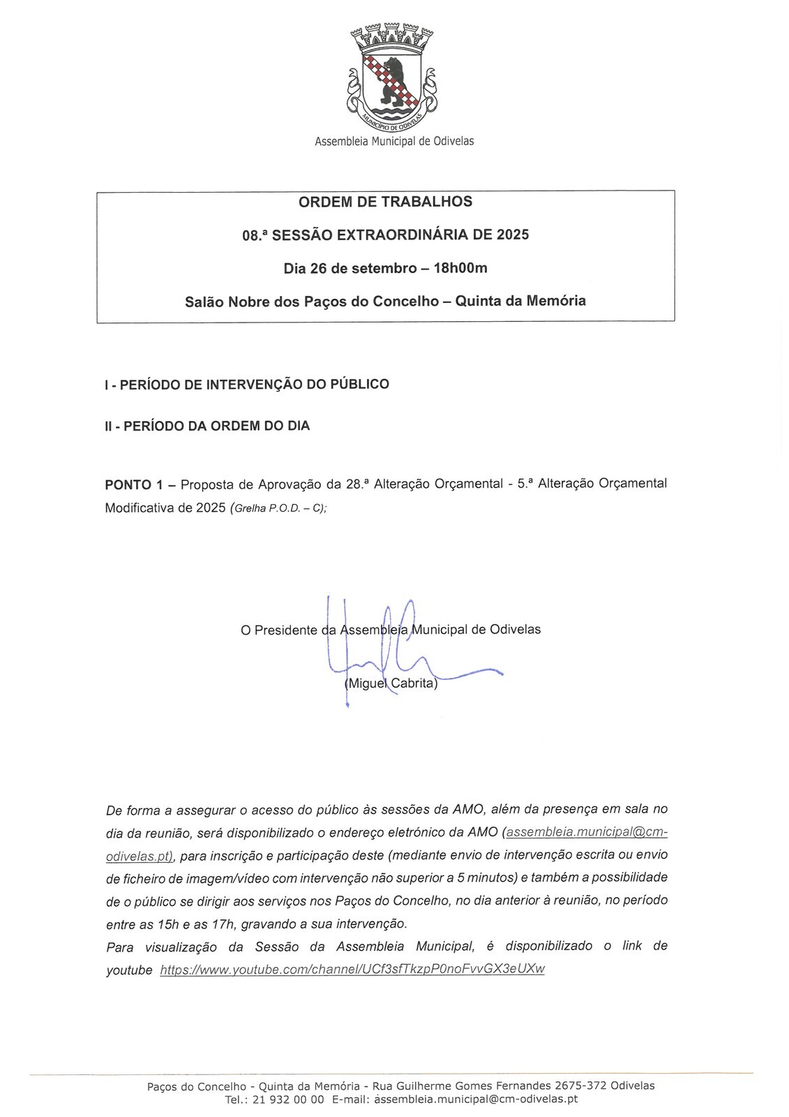 08.ª Sessão Extraordinária de 2025